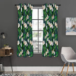 White Tulip Pattern Print Curtain