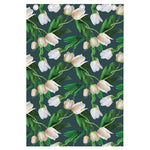 White Tulip Pattern Print Curtain