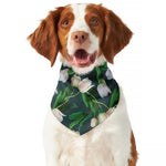 White Tulip Pattern Print Dog Bandana