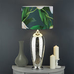 White Tulip Pattern Print Drum Lamp Shade