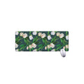 White Tulip Pattern Print Extended Mouse Pad