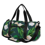 White Tulip Pattern Print Gym Bag