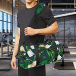 White Tulip Pattern Print Gym Bag