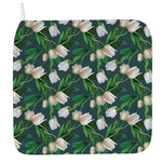 White Tulip Pattern Print Hand Towel