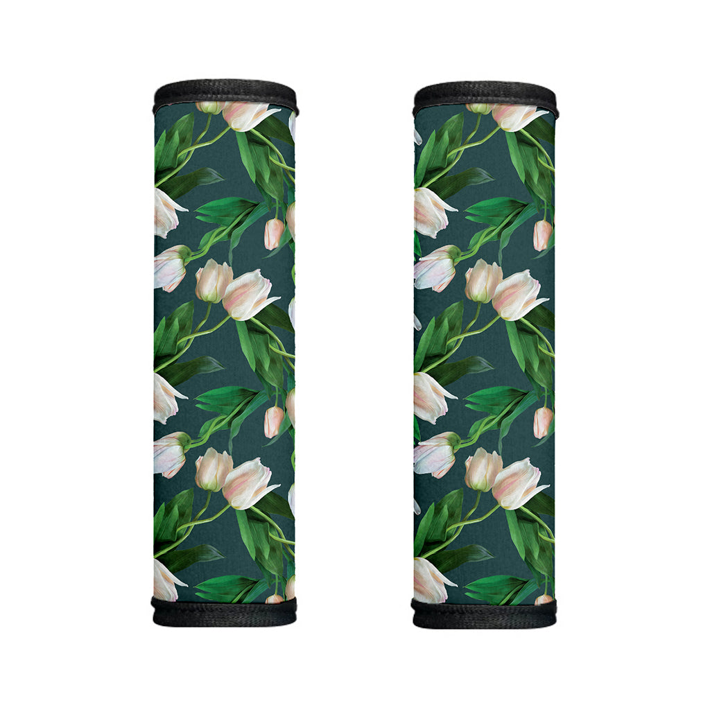 White Tulip Pattern Print Handle Covers