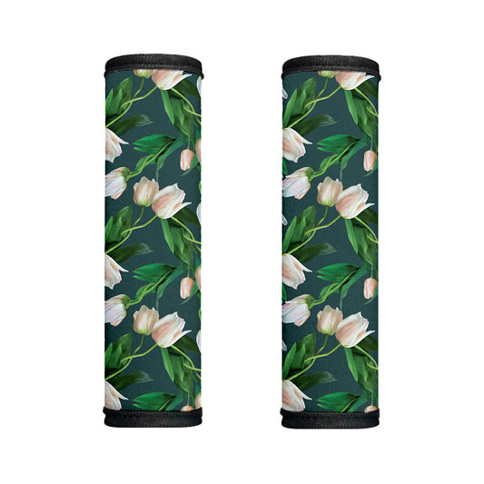 White Tulip Pattern Print Handle Covers