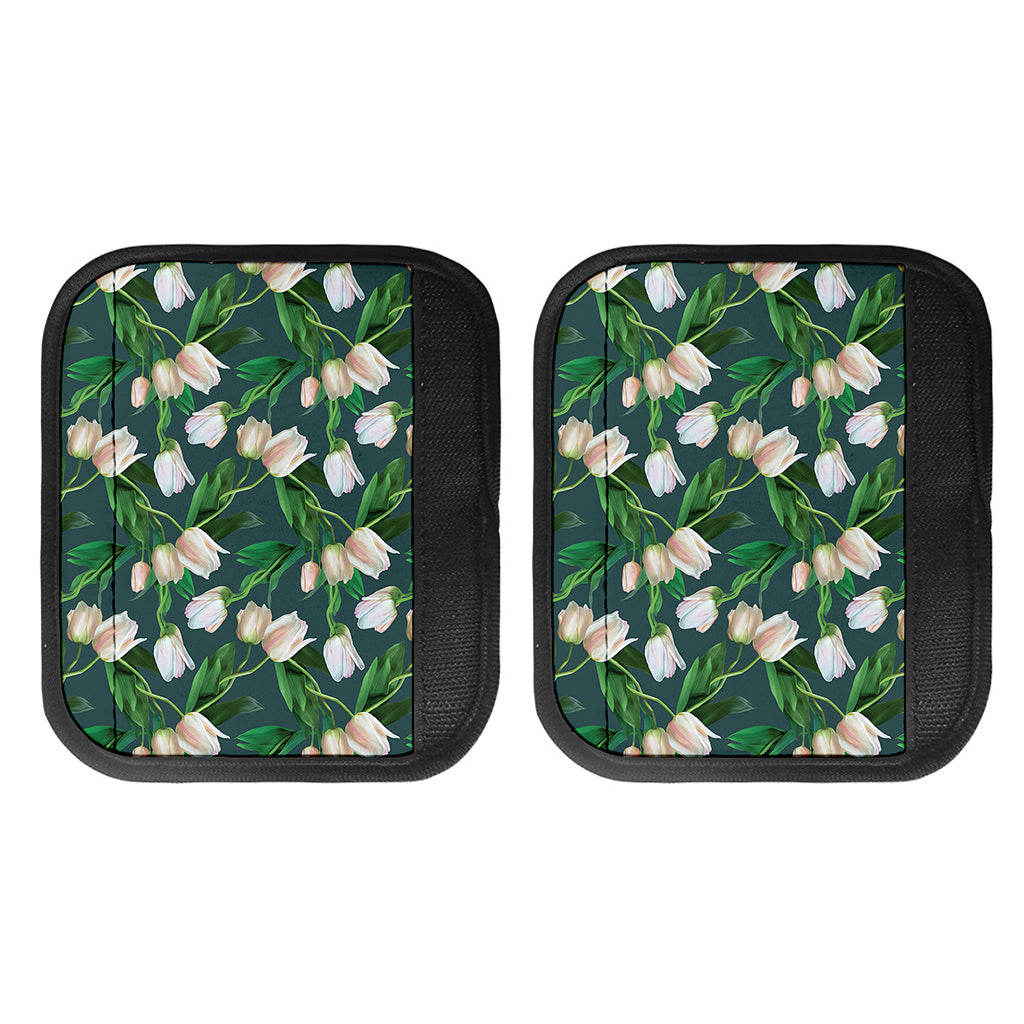 White Tulip Pattern Print Handle Covers
