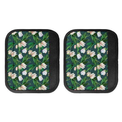 White Tulip Pattern Print Handle Covers