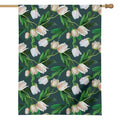 White Tulip Pattern Print House Flag