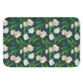 White Tulip Pattern Print Indoor Door Mat