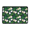 White Tulip Pattern Print Kitchen Mat