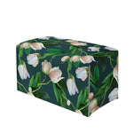 White Tulip Pattern Print Leather Tissue Box Cover