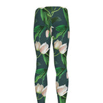 White Tulip Pattern Print Men's leggings