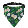 White Tulip Pattern Print Over The Collar Dog Bandana