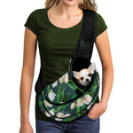 White Tulip Pattern Print Pet Sling Carrier