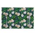 White Tulip Pattern Print Placemat