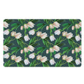 White Tulip Pattern Print Polyester Doormat