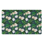 White Tulip Pattern Print Polyester Doormat