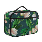 White Tulip Pattern Print Portable Lunch Bag