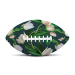 White Tulip Pattern Print Rugby Ball