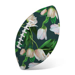 White Tulip Pattern Print Rugby Ball