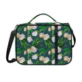 White Tulip Pattern Print Shoulder Strap Bible Bag