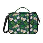 White Tulip Pattern Print Shoulder Strap Bible Bag