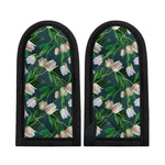 White Tulip Pattern Print Skillet Handle Cover