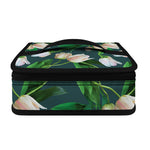 White Tulip Pattern Print Small Lunch Bag