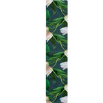 White Tulip Pattern Print Table Runner
