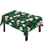 White Tulip Pattern Print Tablecloth