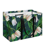 White Tulip Pattern Print Utility Tote Bag