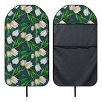 White Tulip Pattern Print Waterproof Car Seat Cover
