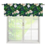 White Tulip Pattern Print Window Valance