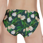 White Tulip Pattern Print Women's Panties