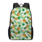 White Watercolor Pineapple Pattern Print 17 Inch Backpack