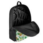 White Watercolor Pineapple Pattern Print 17 Inch Backpack