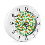 White Watercolor Pineapple Pattern Print Alarm Clock