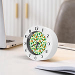 White Watercolor Pineapple Pattern Print Alarm Clock