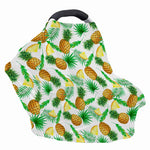 White Watercolor Pineapple Pattern Print Baby Seat Cover