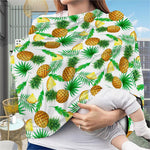 White Watercolor Pineapple Pattern Print Baby Seat Cover