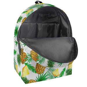 White Watercolor Pineapple Pattern Print Backpack