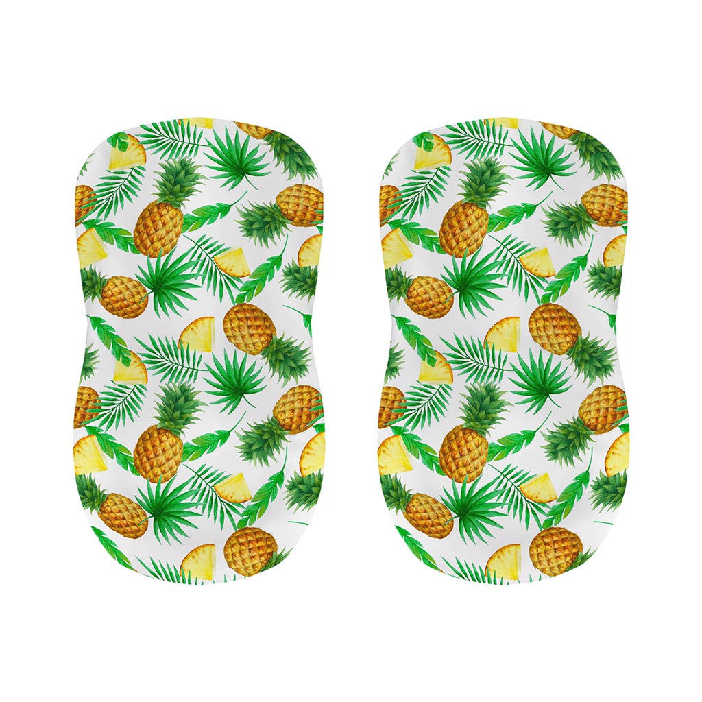 White Watercolor Pineapple Pattern Print Bar Stool Covers