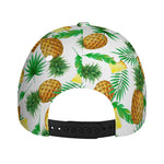 White Watercolor Pineapple Pattern Print Baseball Cap
