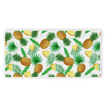 White Watercolor Pineapple Pattern Print Beach Towel