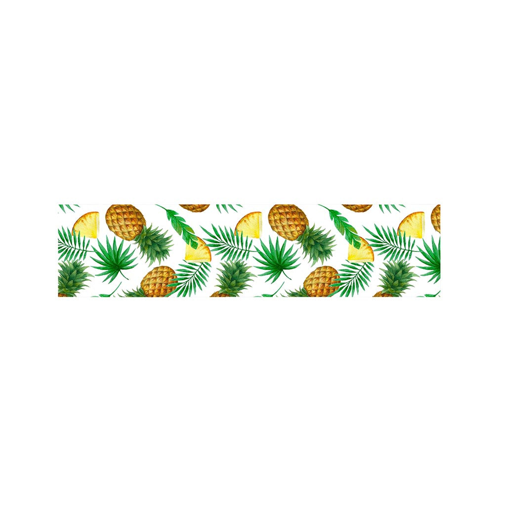 White Watercolor Pineapple Pattern Print Bed Runner
