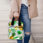 White Watercolor Pineapple Pattern Print Bible Tote Bag