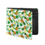 White Watercolor Pineapple Pattern Print Bifold Wallet