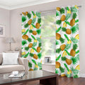 White Watercolor Pineapple Pattern Print Dimout Grommet Curtains