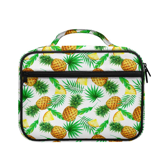 White Watercolor Pineapple Pattern Print Briefcase Bible Bag